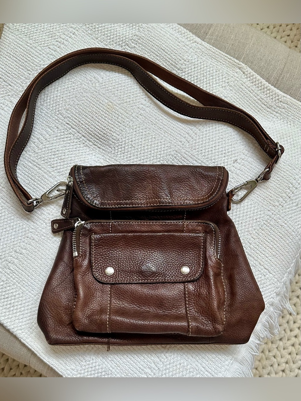 Fossil Sutter Brown Leather Combination crossbody/ backpack Bag